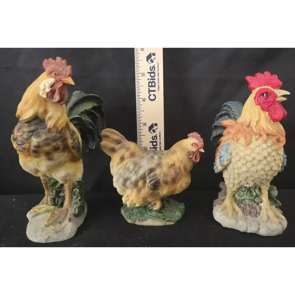 Lot of 5 Resin Roosters